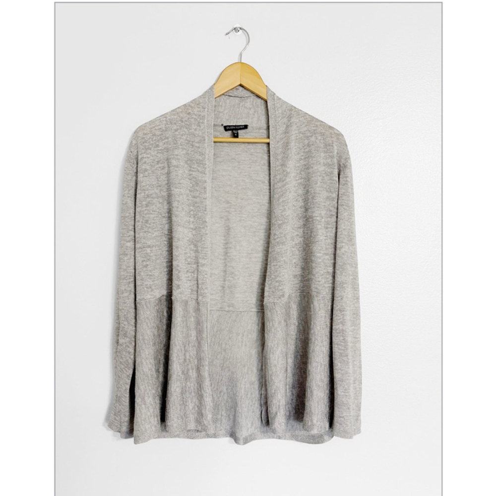 Eileen Fisher Linen Blend Open Cardigan